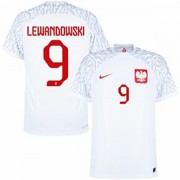 Camisetas De Futbol Selección Polonia Copa Mundial 2022 Robert Lewandowski 9 Primera Equipación..